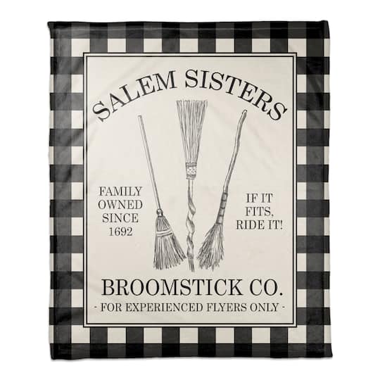 Salem Sisters Broomstick Co. Coral Fleece Blanket